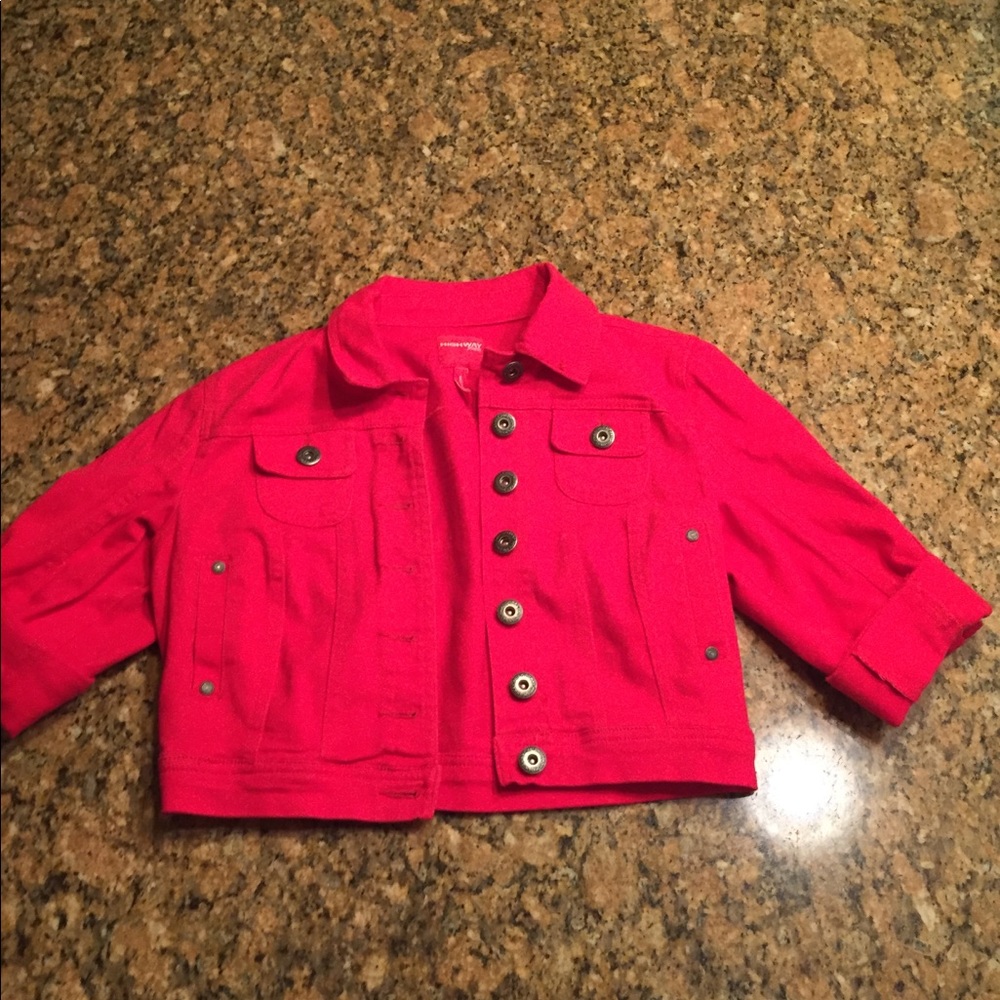 Red jean jacket
